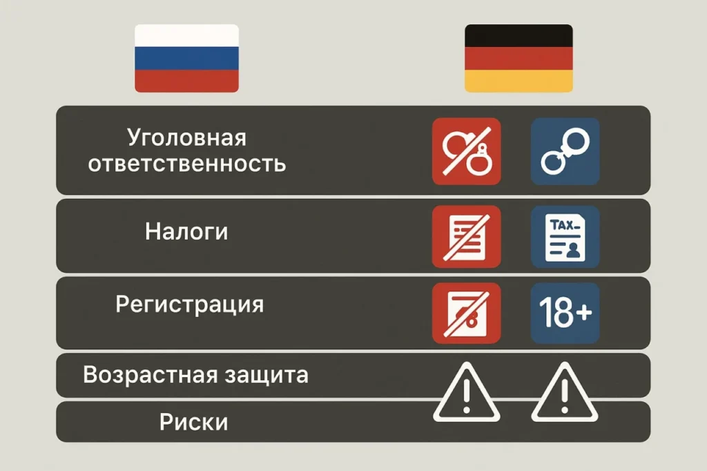 Закон о работе онлайн и вебкаме в Германии и России: что разрешено, какие налоги платить