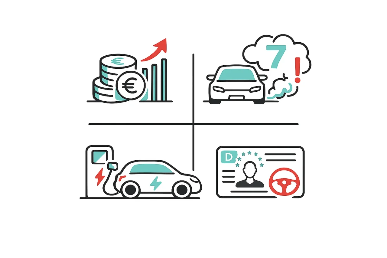 В 2026 году водителей в Германии ждут масштабные изменения: стандарт Euro 7, рост CO₂-цены, новая поддержка электромобилей, повышение паушали для поездок на работу и новые правила.