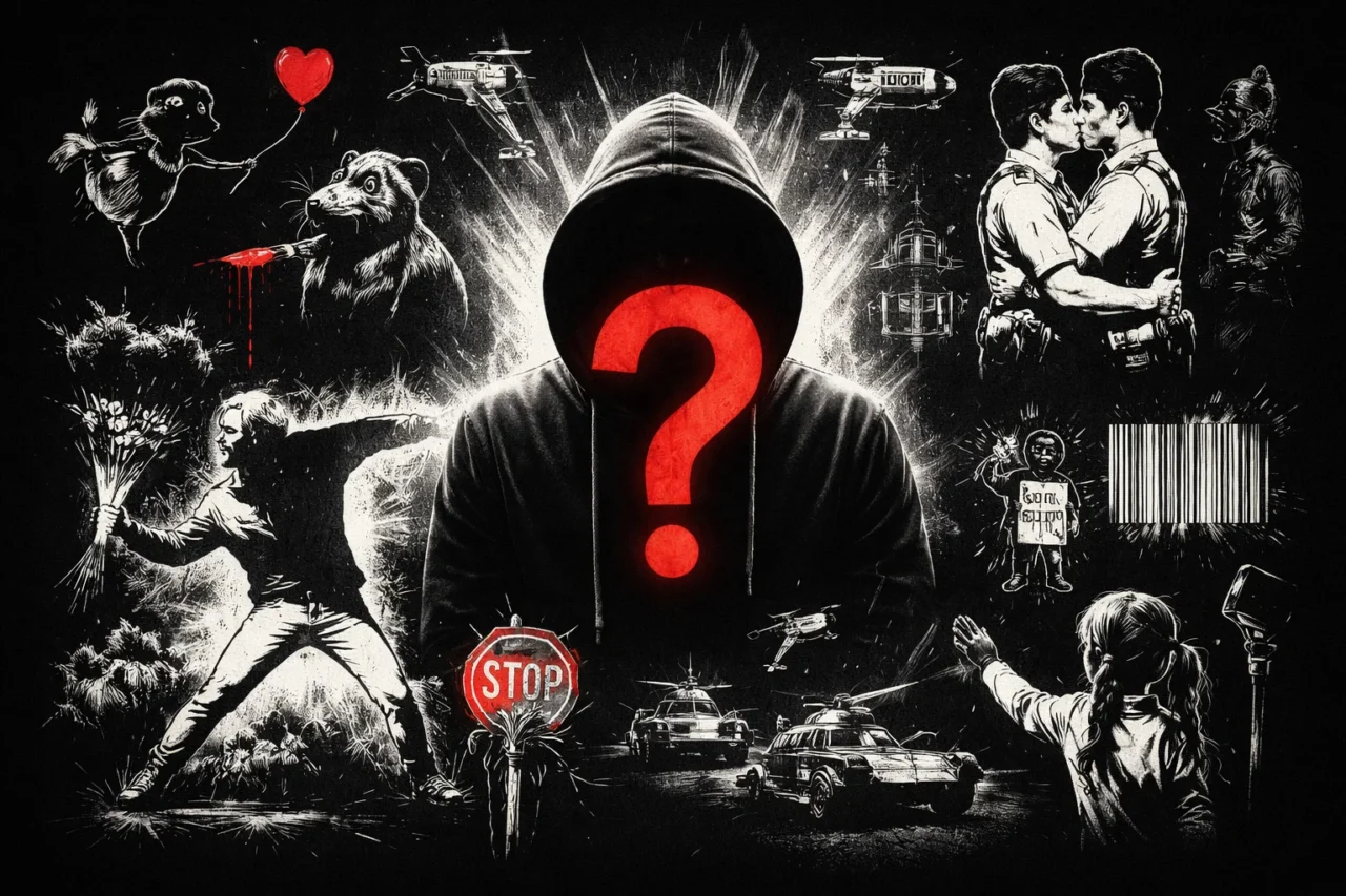 Кто такой Banksy и почему имя Робина Ганнингема (Robin Gunningham) снова обсуждают во всем мире. Что известно о загадочном художнике, его муралах, расследованиях и тайне личности автора.