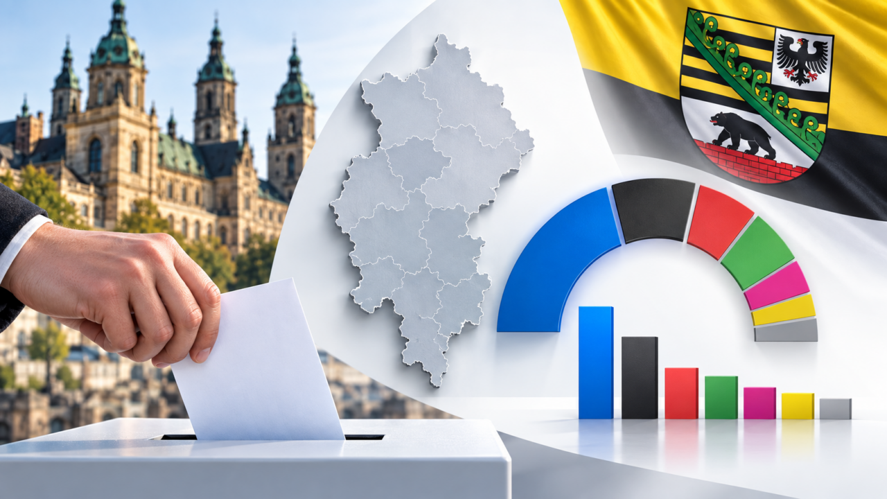 Выборы в Саксонии-Анхальт проходят 6 сентября 2026 года. AfD в последней проекции ZDF набирала 41%, CDU — 23%. К 14:00 явка достигла 54,4%, первые прогнозы ожидаются после 18:00.